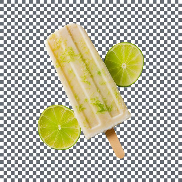 PSD tasty coconut lime popsicle on transparent background