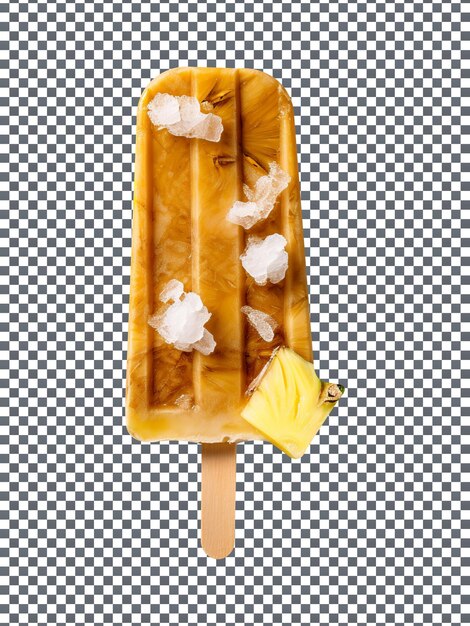 PSD tasty coconut pineapple popsicle on transparent background