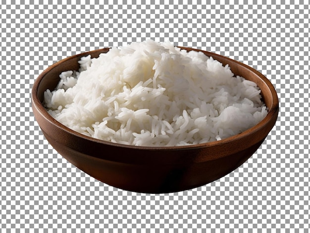 PSD Вкусный приготовленный белый рис на прозрачном фоне