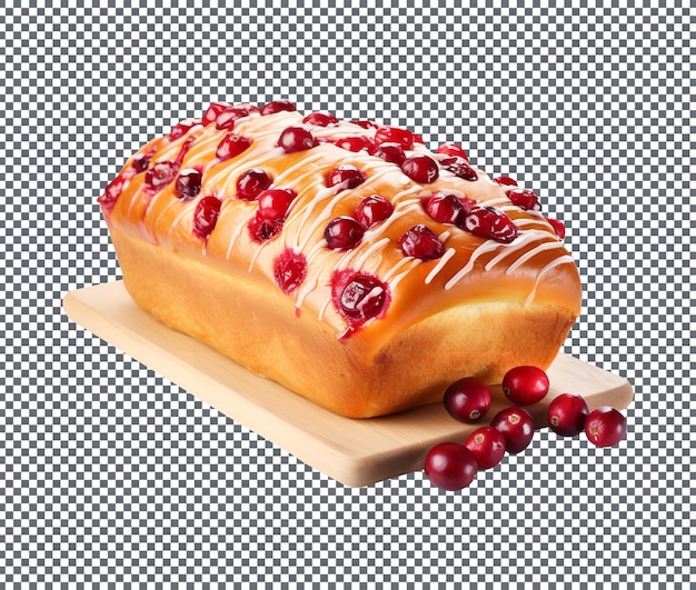 透明な背景に隔離された美味しいクランベリーパン