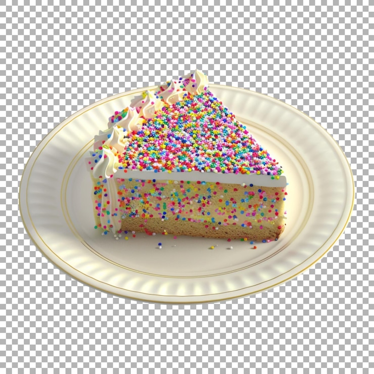 PSD tasty decorated sprinkles cake on transparent background ai generated