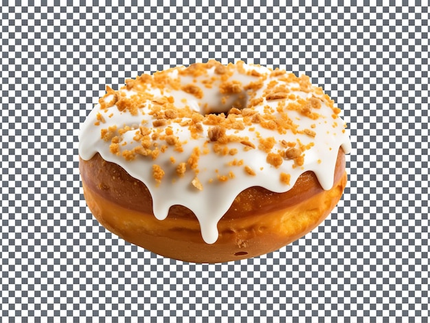 Tasty and delicious pumpkin cream doughnut isolated on transparent background