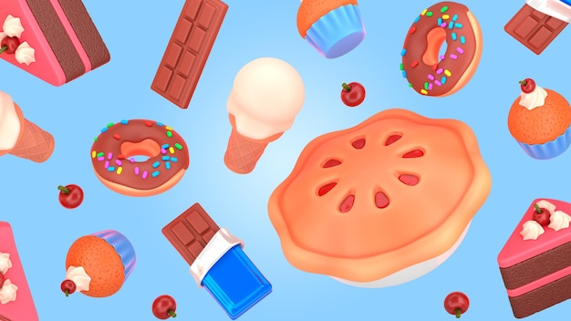 Tasty dessert render mockup