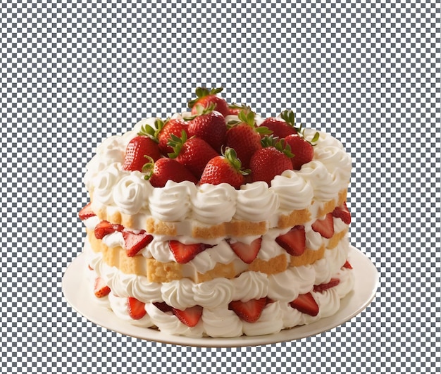 PSD tasty dessert strawberry shortcake isolated on transparent background