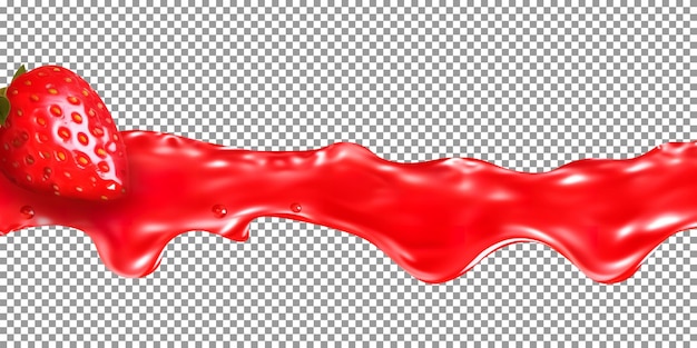 PSD tasty dripping red syrup isolated on a transparent background