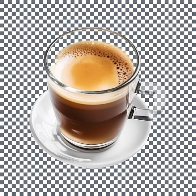 PSD tasty espresso coffee cup isolated on transparent background