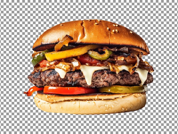 Un gustoso hamburger fajita isolato su uno sfondo trasparente