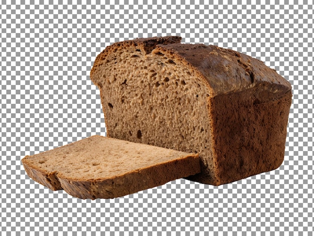 Tasty fresh brown rye bread isolated on transparent background