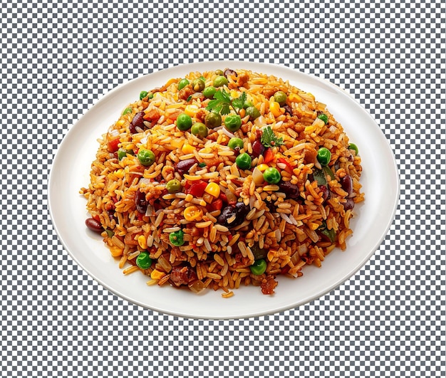 Tasty Ghanaian Fried Rice isolated on transparent background