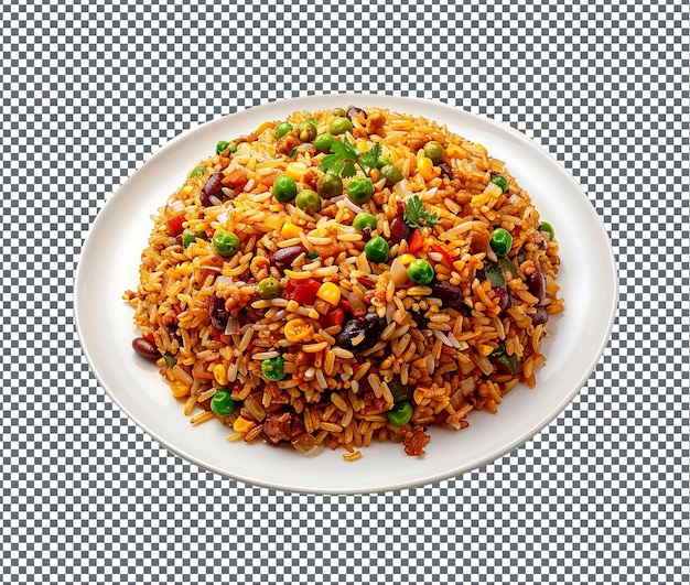 PSD tasty ghanaian fried rice isolated on transparent background