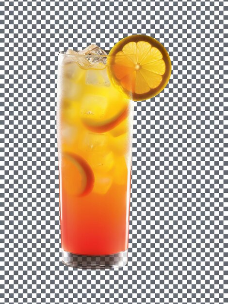 PSD tasty grapefruit cocktail glass isolated on transparent background