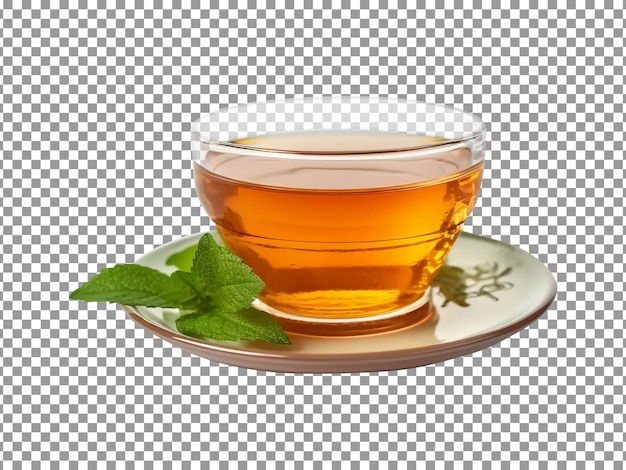 PSD tasty green tea cup isolated on transparent background