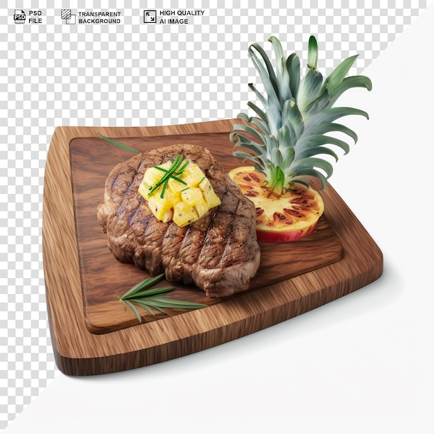 Tasty grilled beef fillet steak isolated on transparent background