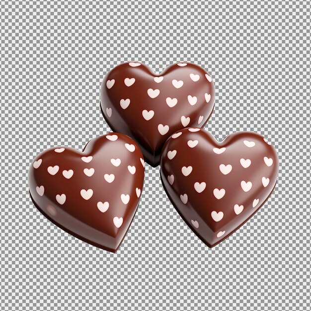 PSD tasty heartshaped candies on white background