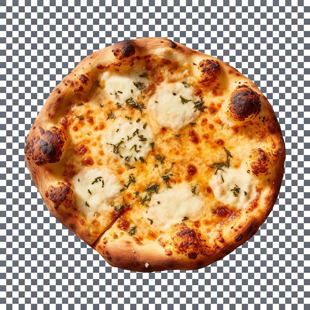 PSD tasty homemade white pizza isolated on transparent background