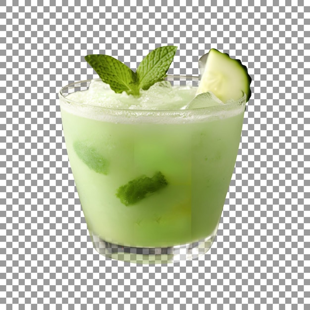 PSD tasty honeydew juice glass isolated on a transparent background