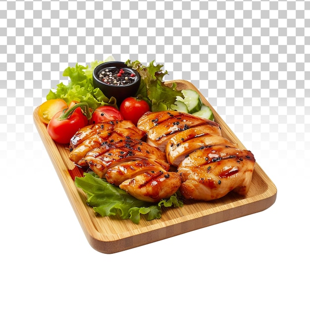 PSD tasty and hot barbecue chicken isolated on transparent background