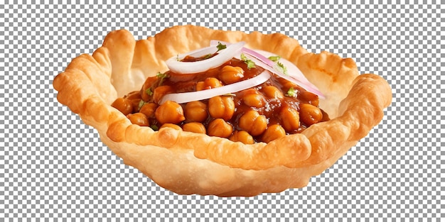 PSD tasty indian chole bhature isolated on transparent background