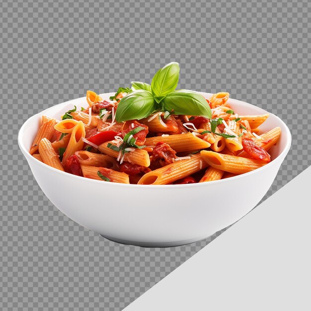 PSD tasty italian penne allarrabbiata dissh png isolated on transparent background