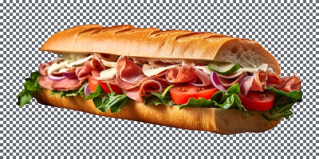 PSD tasty italian sandwich isolated on transparent background