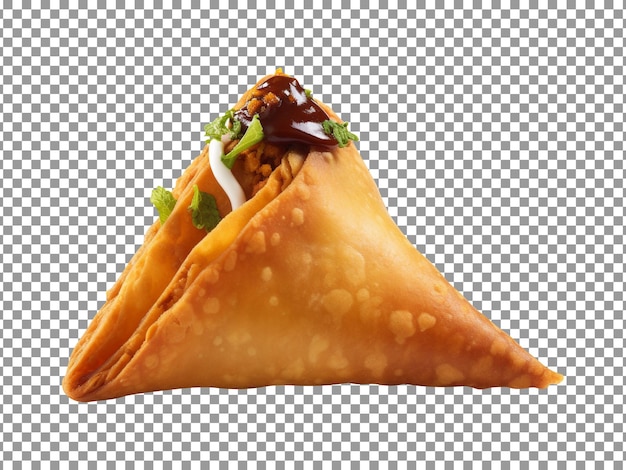 PSD tasty keema samosa isolated on transparent background