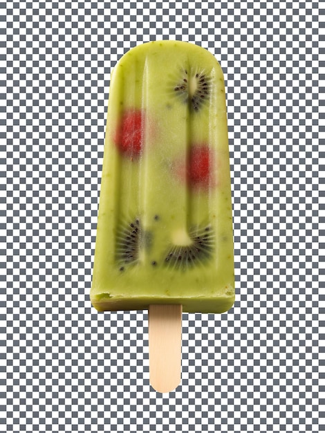 Tasty kiwi popsicle on transparent background