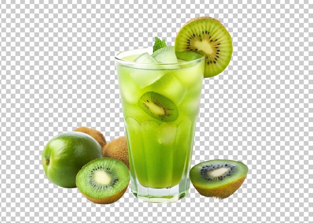 PSD tasty kiwi smoothie isolated on transparent background include png file