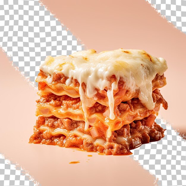 PSD tasty lasagna portion on transparent background