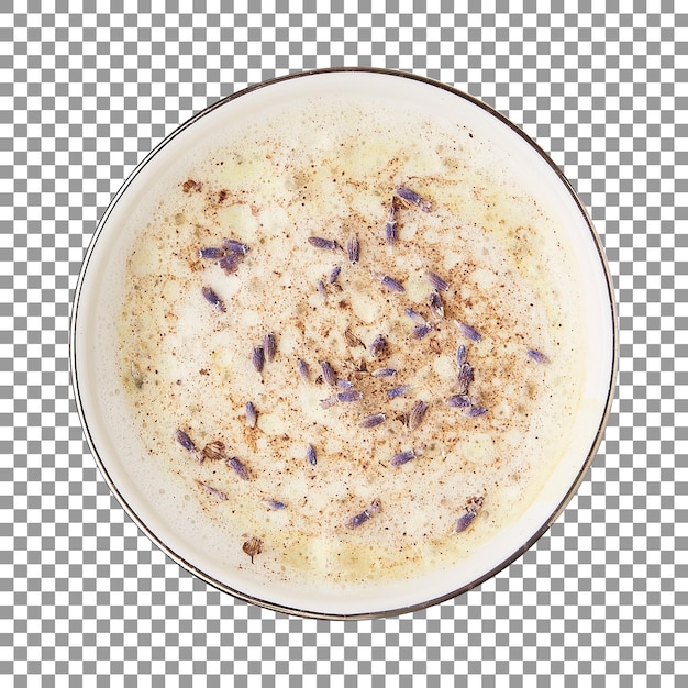 PSD tasty lavender coffee isolated on transparent background