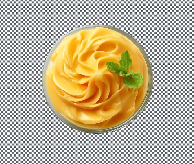 PSD tasty mango mousse isolated on transparent background