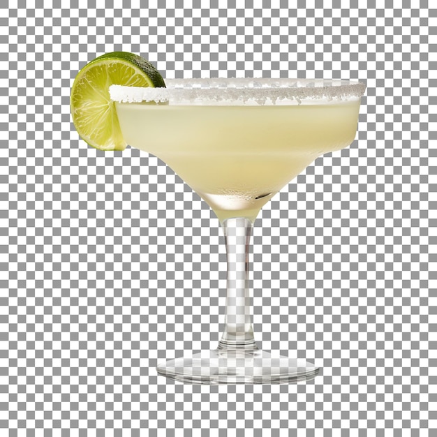 Tasty margarita in glass isolated on transparent background