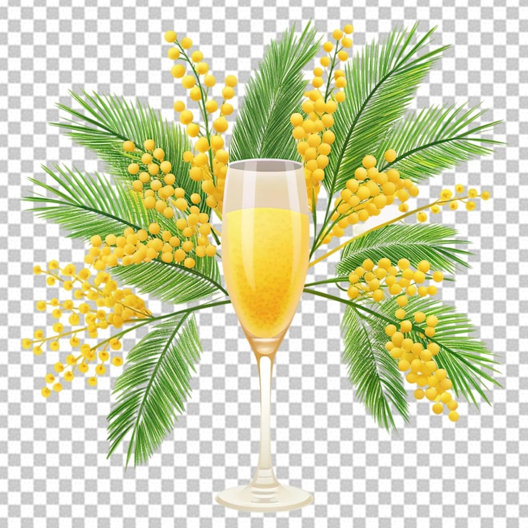 PSD tasty mimosa isolated