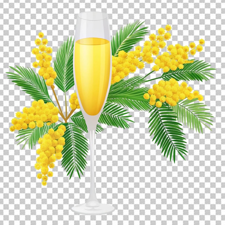 PSD tasty mimosa isolated
