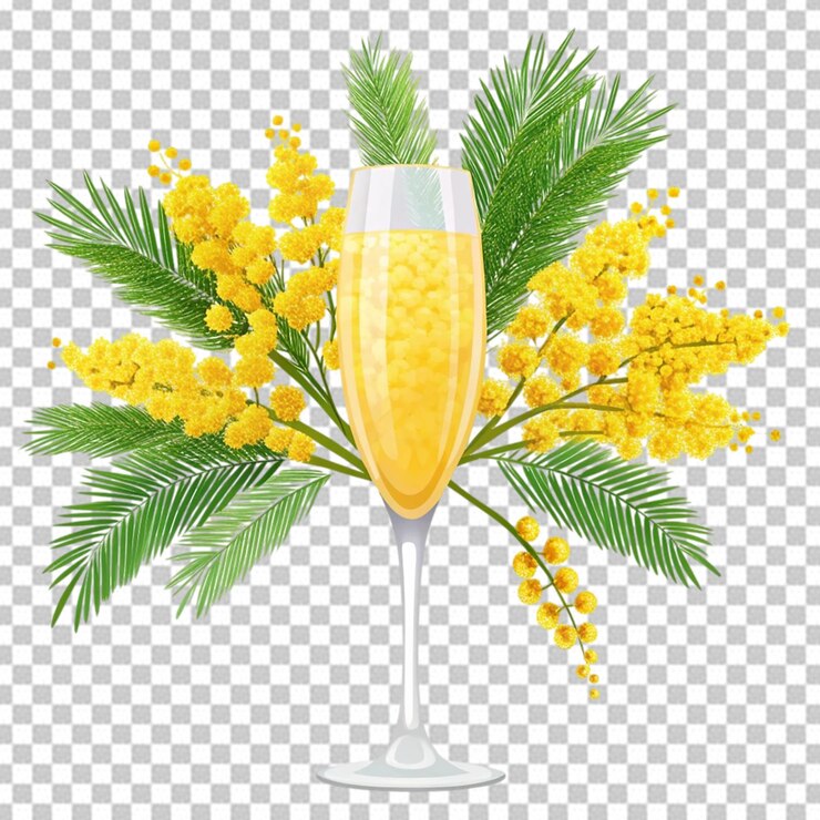 PSD tasty mimosa isolated