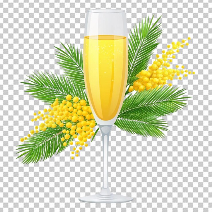 PSD tasty mimosa isolated