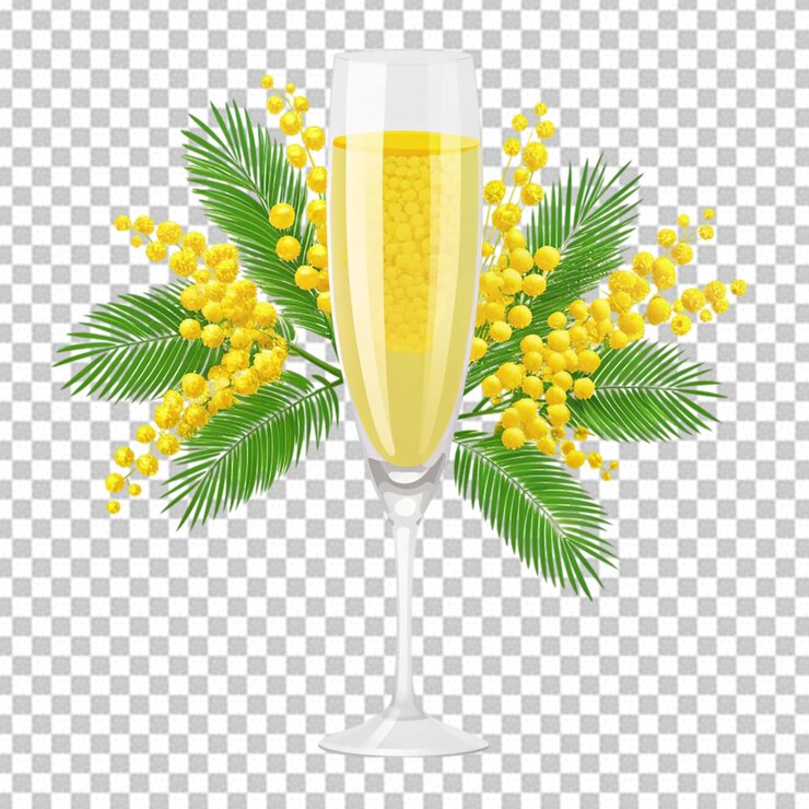 PSD tasty mimosa isolated
