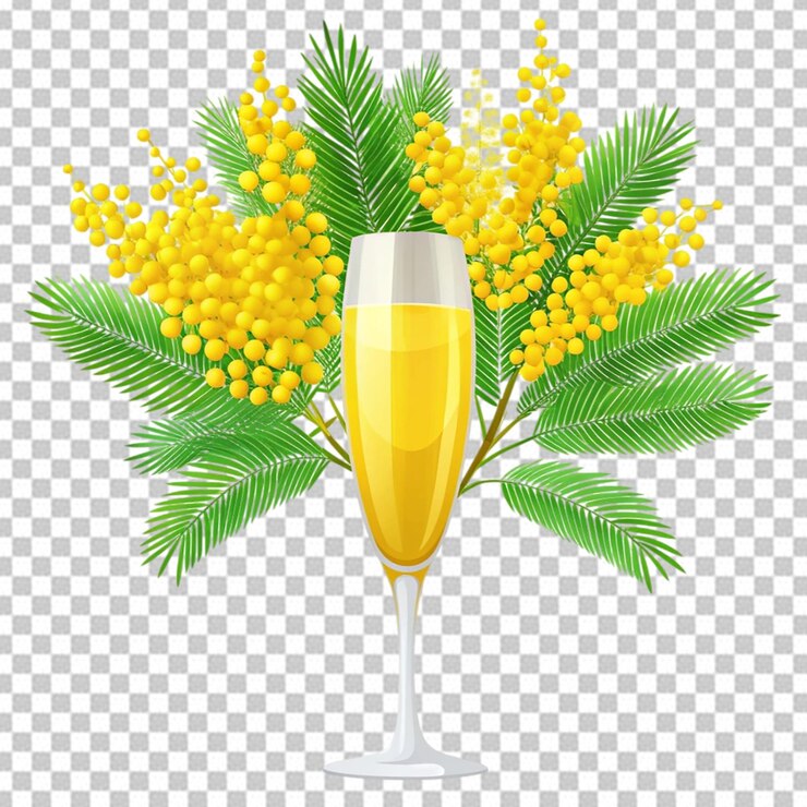 PSD tasty mimosa isolated