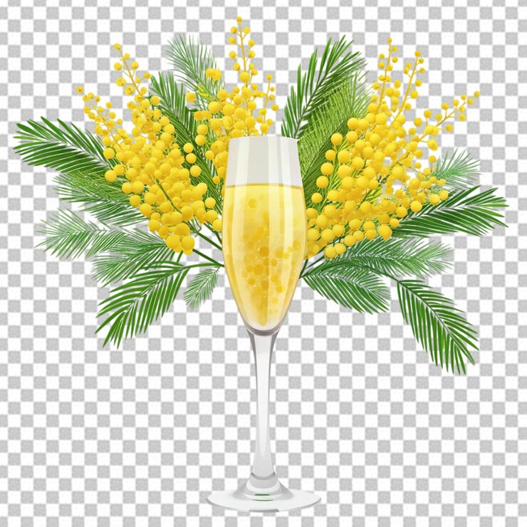 PSD tasty mimosa isolated