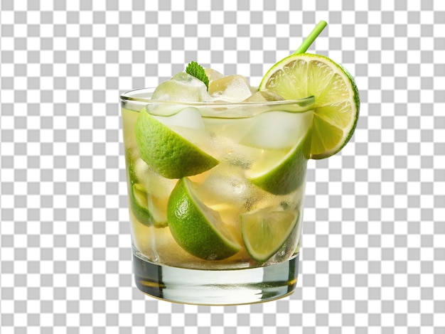 PSD tasty mint julep cocktail glass isolated on transparent background