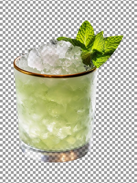Gustoso bicchiere da cocktail mint julep isolato su sfondo trasparente