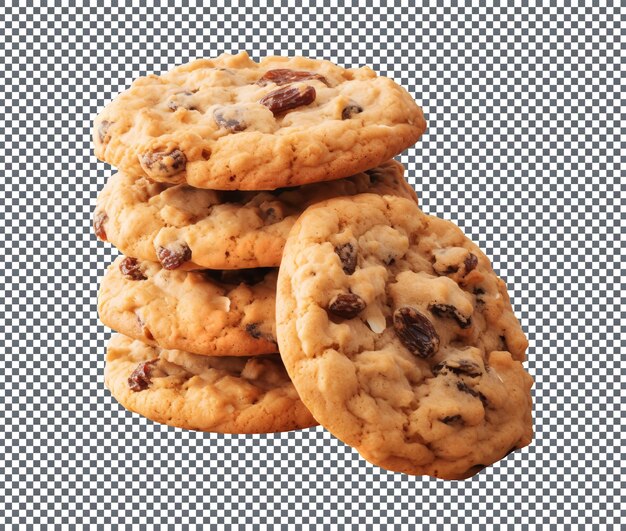 tasty oatmeal raisin cookies isolated transparent background