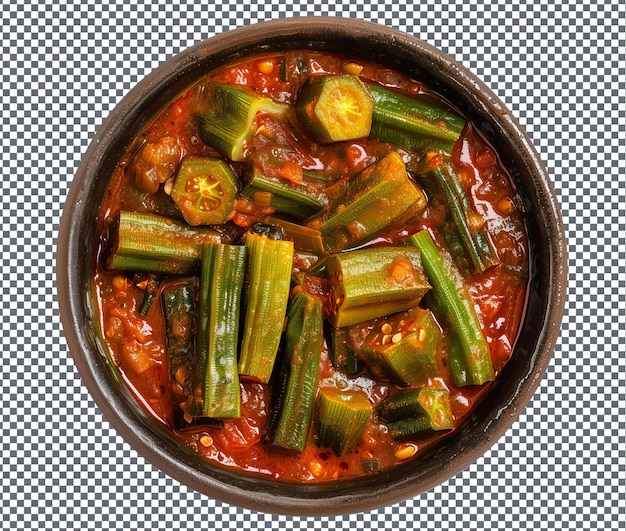 PSD tasty okra stew isolated on transparent background