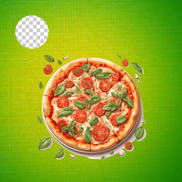 Tasty onion pizza isolated on transparent background