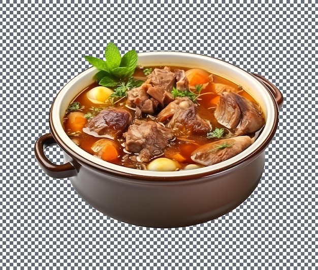 Tasty paya soup bowl isolated on transparent background