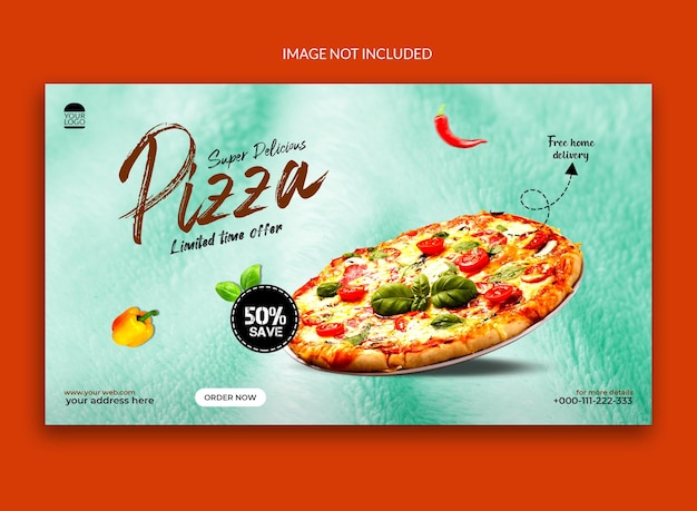 맛있는 피자 소셜 미디어 웹 템플릿 디자인.