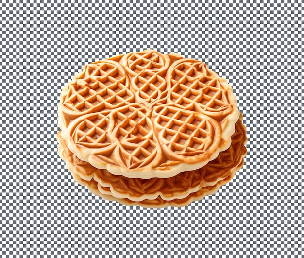 PSD tasty pizzelle italian waffle isolated transparent background