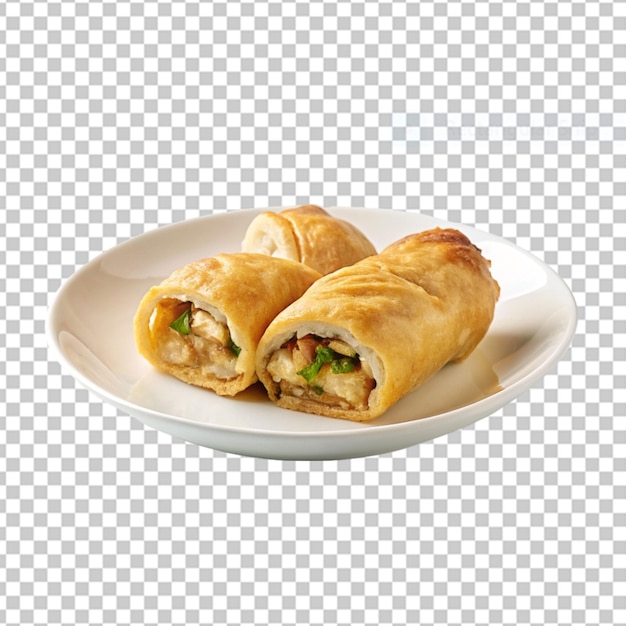 PSD tasty potato and egg breakfast burrito isolated on transparent background