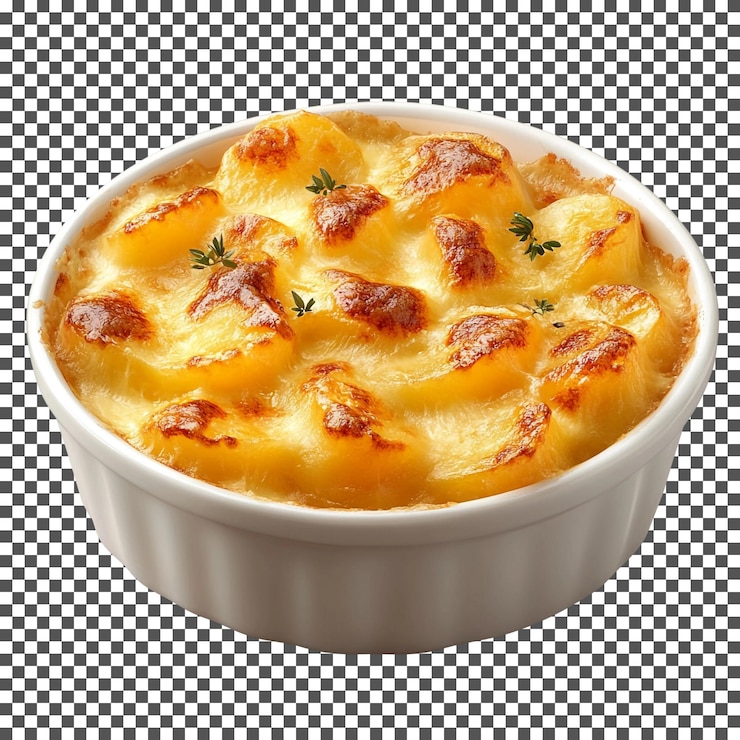 PSD tasty potato gratin isolated on transparent background