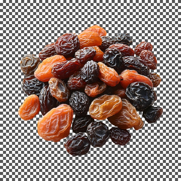 Tasty Prune en Raisin geïsoleerd op witte achtergrond