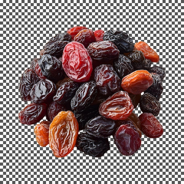 Tasty Prune en Raisin geïsoleerd op witte achtergrond